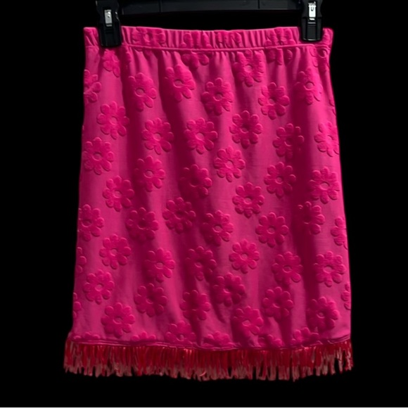 Girls XL Hot Pink Swimsuit Cover Up Skirt with Fringe - Picture 2 of 7